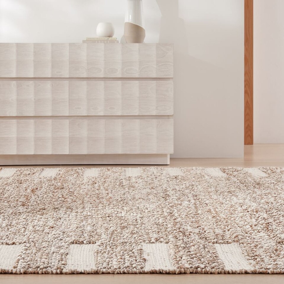 Side Stripe Jute Rug West Elm UK